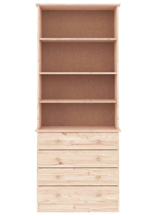 Boekenkast Met Lades Alta 77X35X186,5 Cm Massief Grenenhout