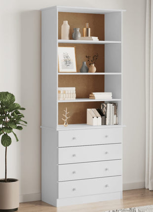 Boekenkast Met Lades Alta 77X35X186,5 Cm Massief Grenenhout
