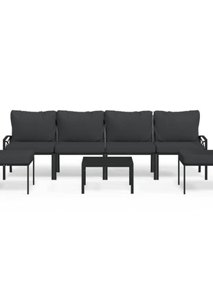 7-Delige Loungeset Met Kussens Staal