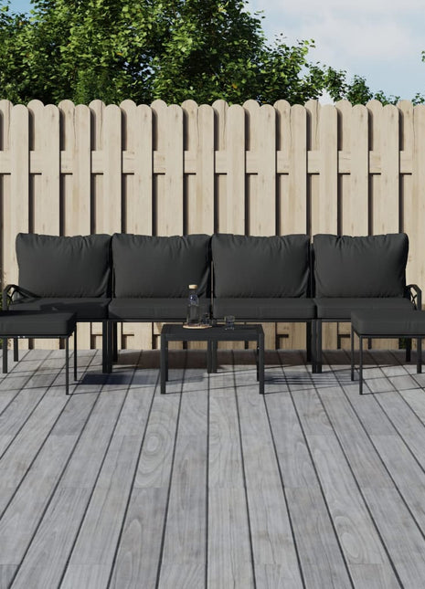 7-Delige Loungeset Met Kussens Staal