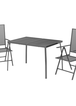 3-Delige Tuinset Staal Antracietkleurig
