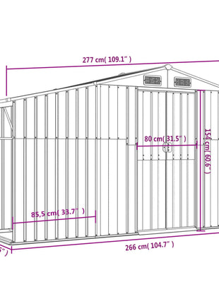 Tuinschuur 277X93X179 Cm Gegalvaniseerd Staal