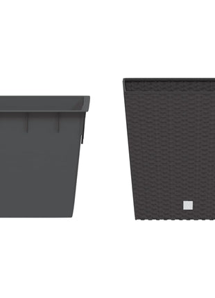 Plantenbak met uitneembare bak rattan-look 21/32 L PP bruin
