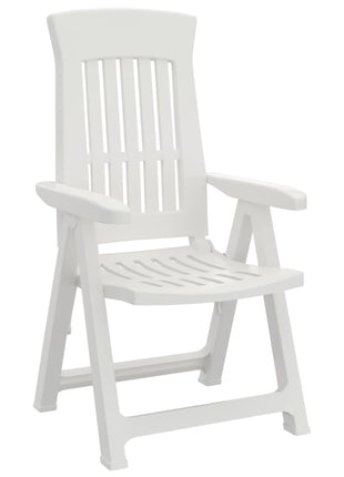 Tuinstoelen 2 st verstelbaar PP wit