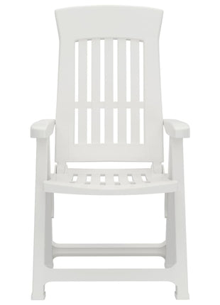 Tuinstoelen 2 st verstelbaar PP wit