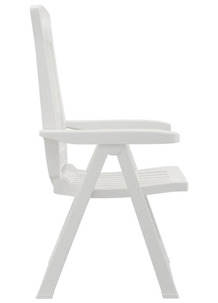 Tuinstoelen 2 st verstelbaar PP wit