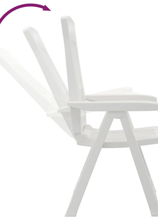 Tuinstoelen 2 st verstelbaar PP wit