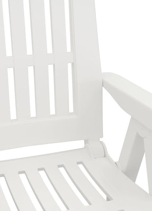 Tuinstoelen 2 st verstelbaar PP wit