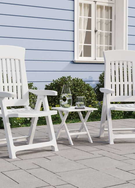 Tuinstoelen 2 st verstelbaar PP wit
