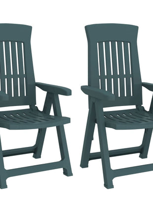 Tuinstoelen 2 st verstelbaar PP groen