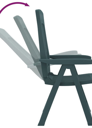 Tuinstoelen 2 st verstelbaar PP groen