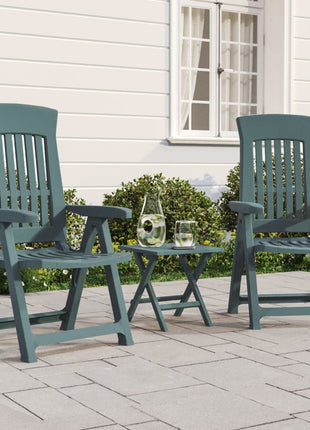 Tuinstoelen 2 st verstelbaar PP groen