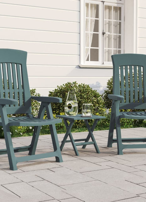 Tuinstoelen 2 st verstelbaar PP groen