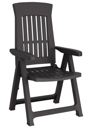 Tuinstoelen 2 st verstelbaar PP antracietkleurig