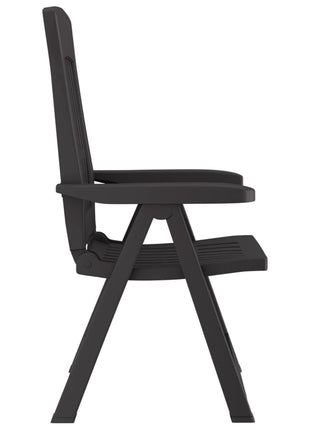 Tuinstoelen 2 st verstelbaar PP antracietkleurig