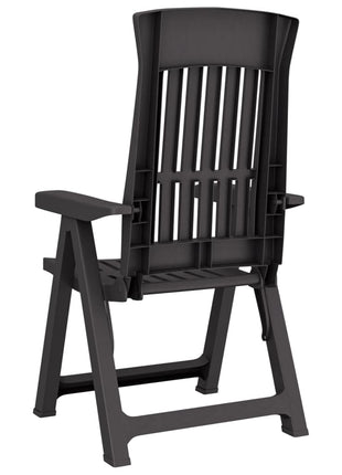 Tuinstoelen 2 st verstelbaar PP antracietkleurig