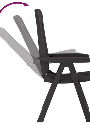 Tuinstoelen 2 st verstelbaar PP antracietkleurig