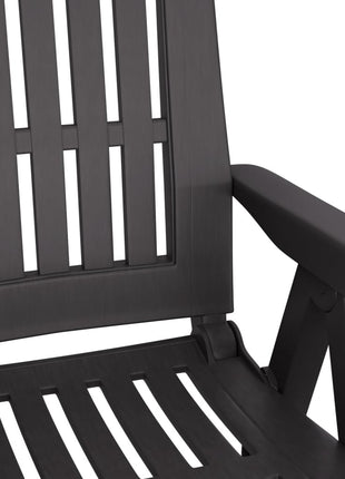 Tuinstoelen 2 st verstelbaar PP antracietkleurig