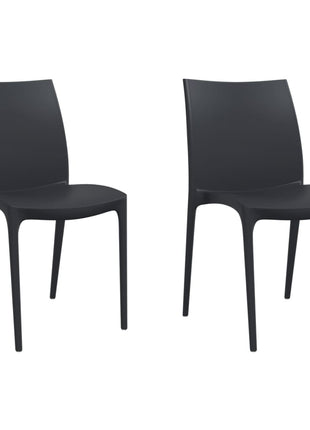 Tuinstoelen 2 st 50x46x80 cm polypropeen antracietkleurig