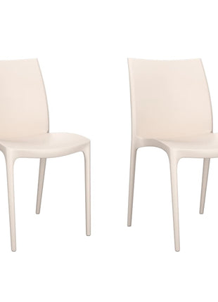 Tuinstoelen 2 st 50x46x80 cm polypropeen crèmekleurig