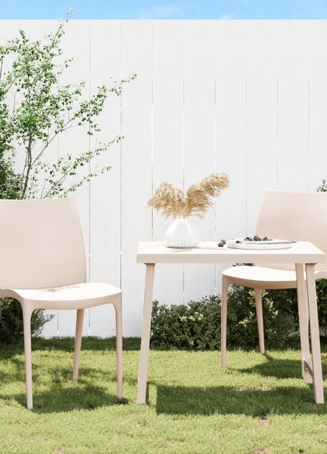Tuinstoelen 2 st 50x46x80 cm polypropeen crèmekleurig