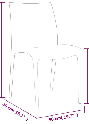 Tuinstoelen 2 st 50x46x80 cm polypropeen wit