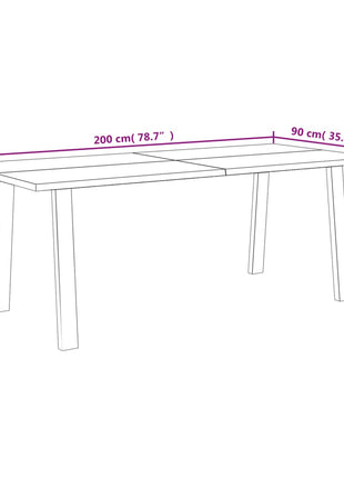Eettafel 200x90x75 cm massief acaciahout