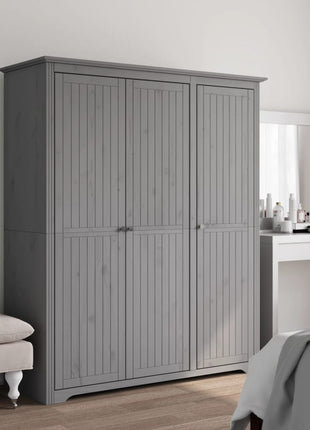 Kledingkast Bodo 99X53,5X173 Cm Massief Grenenhout Grijs