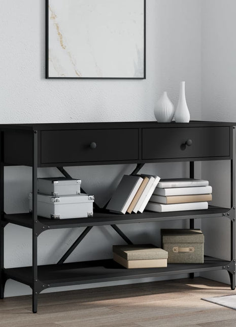 Wandtafel Met Lades En Schappen Bewerkt Hout