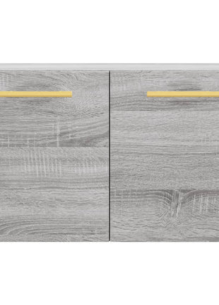 Wandkast 60X36,5X35 Cm Bewerkt Hout Eikenkleurig Grijs Sonoma