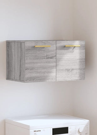 Wandkast 60X36,5X35 Cm Bewerkt Hout Eikenkleurig Grijs Sonoma