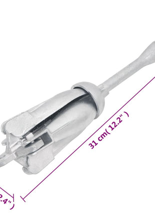 Anker inklapbaar 1,5 kg smeedijzer zilverkleurig