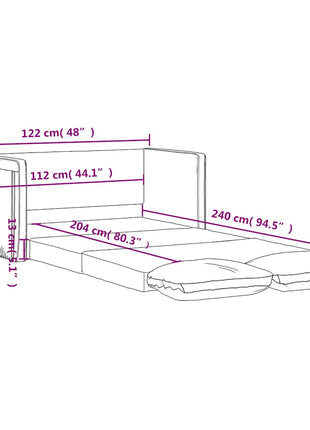 Slaapbank Vloermodel 2-In-1 122X204X55 Cm Fluweel