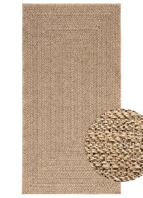 Vloerkleed ZIZUR binnen en buiten 80x150 cm jute look