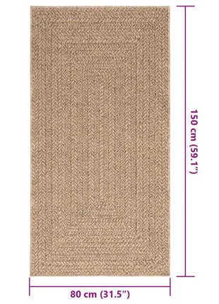 Vloerkleed ZIZUR binnen en buiten 80x150 cm jute look