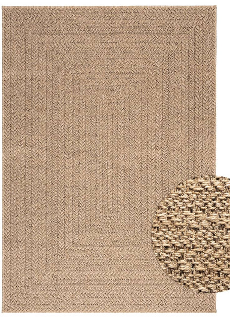Vloerkleed ZIZUR binnen en buiten 140x200 cm jute look