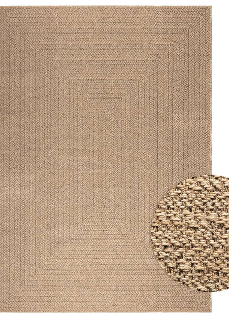 Vloerkleed ZIZUR binnen en buiten 160x230 cm jute look