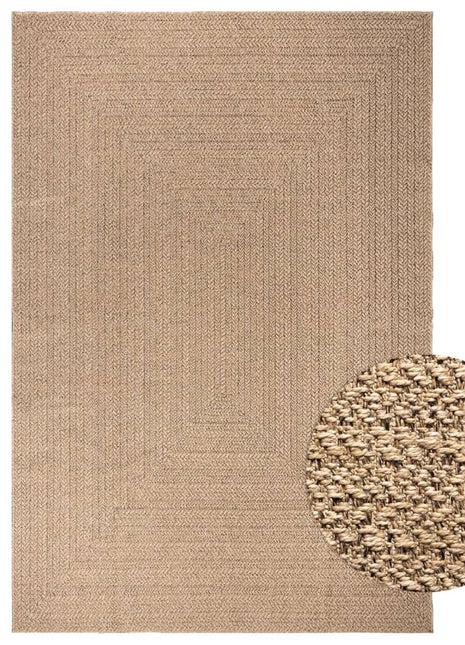 Vloerkleed ZIZUR binnen en buiten 200x290 cm jute look