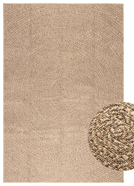 Vloerkleed ZIZUR binnen en buiten 140x200 cm jute look