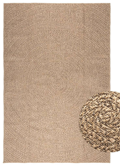 Vloerkleed ZIZUR binnen en buiten 200x290 cm jute look