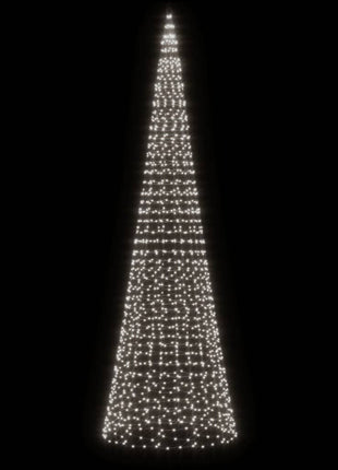 Led-Kerstboom Aan Vlaggenmast 1534 Leds Koud Wit Koudwit