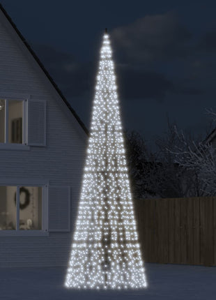Led-Kerstboom Aan Vlaggenmast 1534 Leds Koud Wit Koudwit