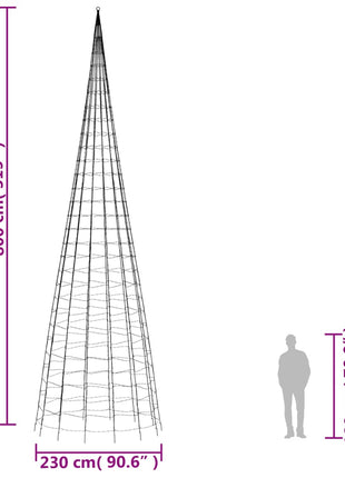 Led-Kerstboom Aan Vlaggenmast 3000 Leds Kleurrijk Multikleur