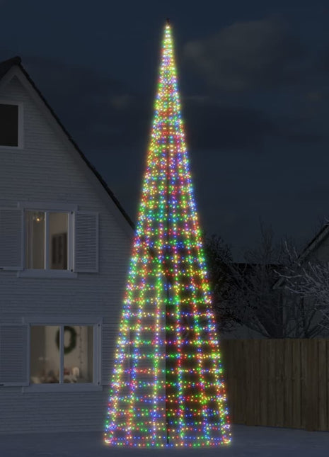 Led-Kerstboom Aan Vlaggenmast 3000 Leds Kleurrijk Multikleur