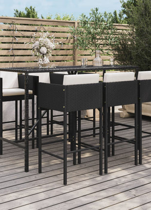 7-Delige Tuinbarset Met Kussens Poly Rattan