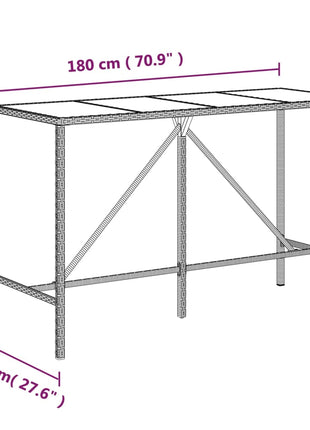 7-Delige Tuinbarset Met Kussens Poly Rattan