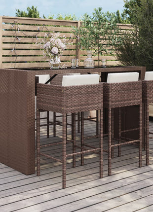 Tuinbarset Met Kussens Poly Rattan