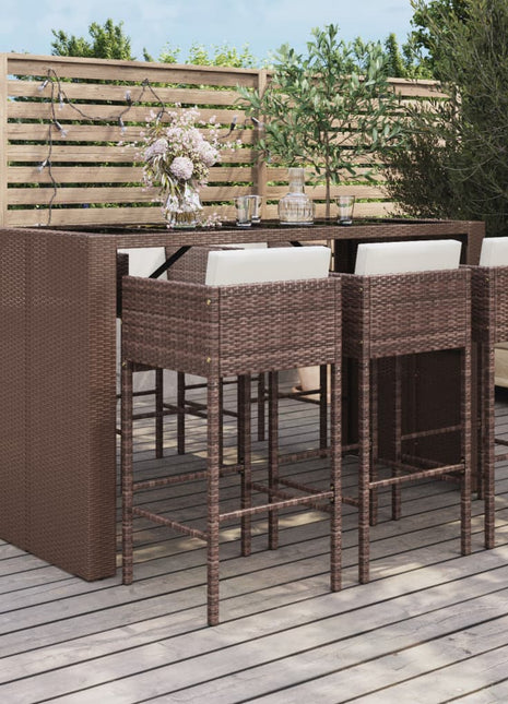 Tuinbarset Met Kussens Poly Rattan