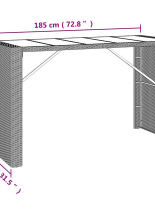 Tuinbarset Met Kussens Poly Rattan