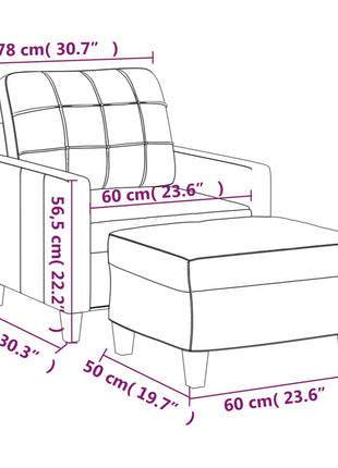 Fauteuil Met Voetenbank 60 Cm Kunstleer